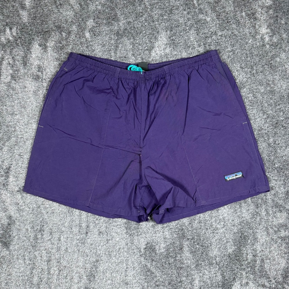 Vintage Patagonia Baggies Shorts USA Made Purple Nylon Swim Trunks Lined Mens M